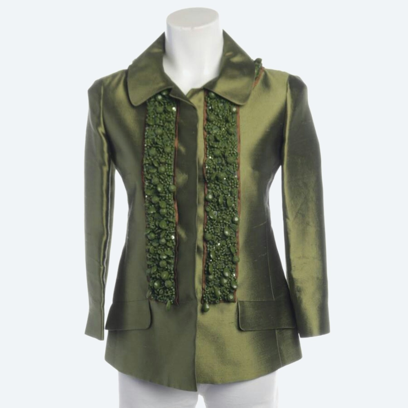 Image 1 of Silk Blazer 34 Green in color Green | Vite EnVogue