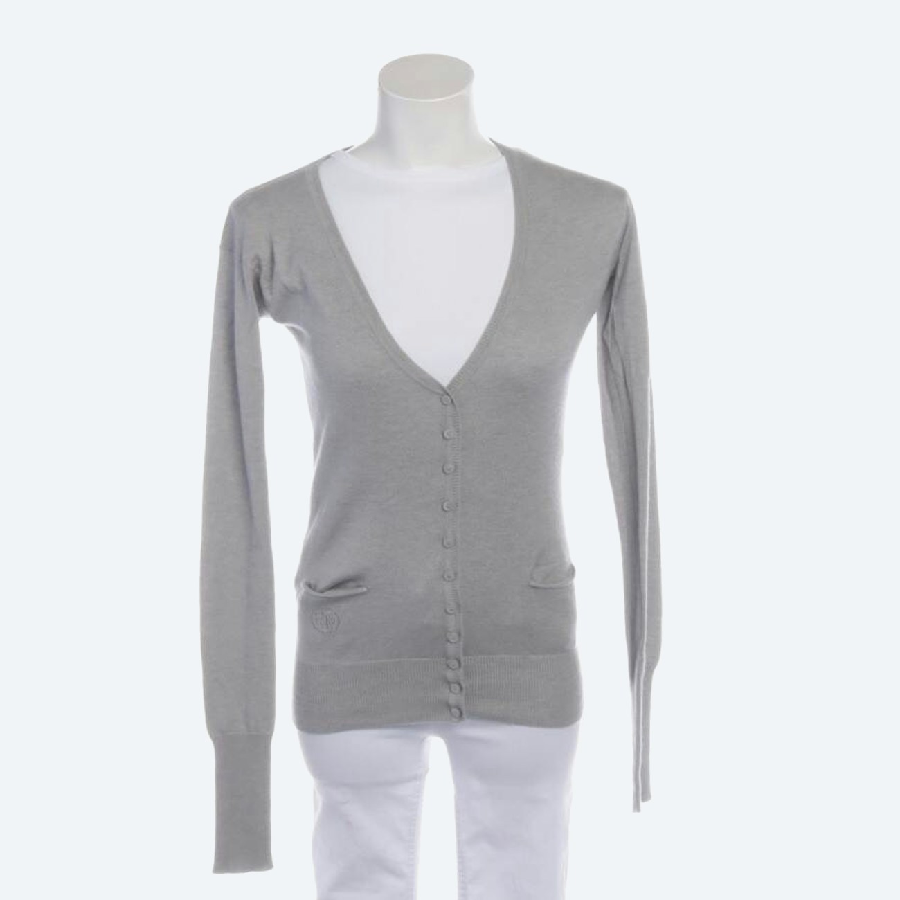 Image 1 of Cardigan 34 Light Gray in color Gray | Vite EnVogue
