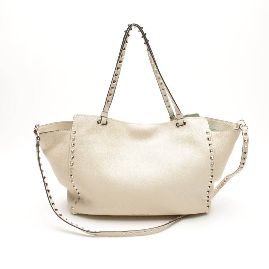 Image 2 of Rockstud Shoulder Bag Beige in color White | Vite EnVogue