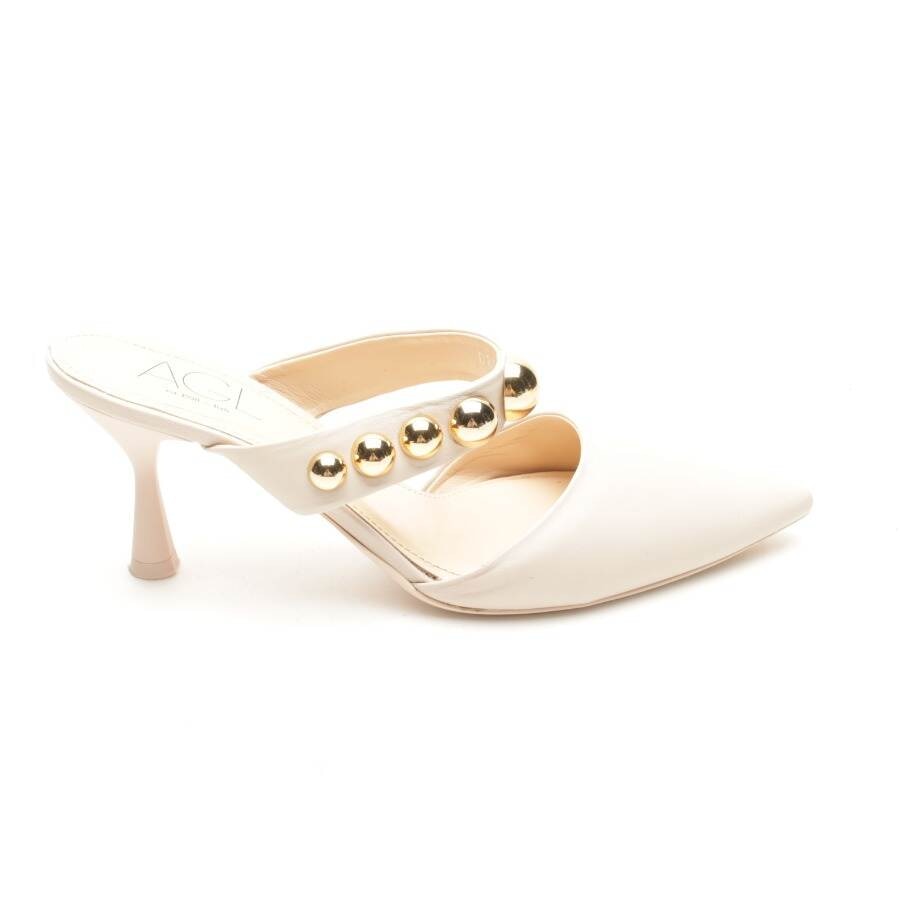 Buy AGL Attilio Giusti Leombruni Heeled Mules in White Heeled