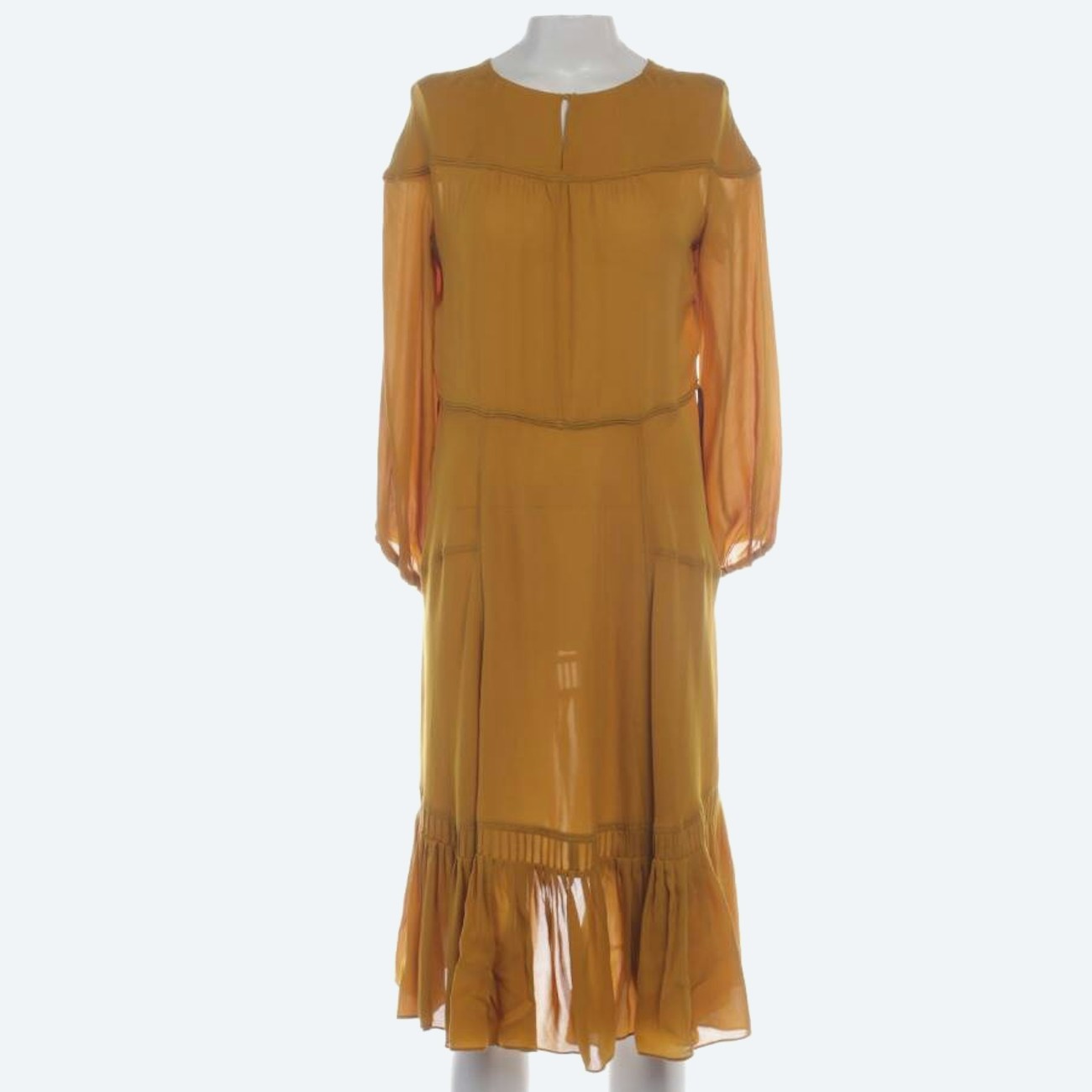 Image 1 of Silk Dress 36 Mustard Yellow in color Yellow | Vite EnVogue
