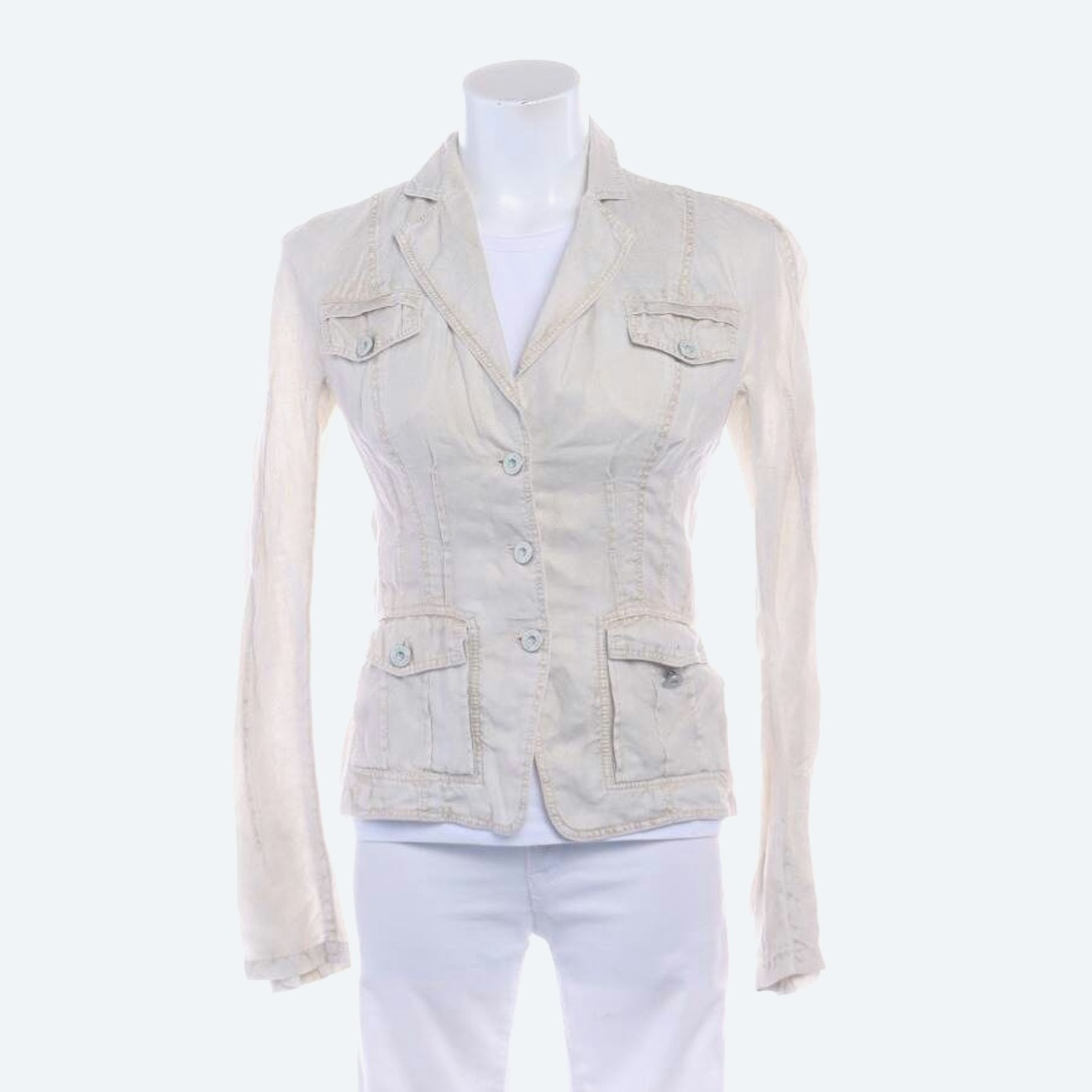 Image 1 of Linen Jacket 36 Beige in color White | Vite EnVogue