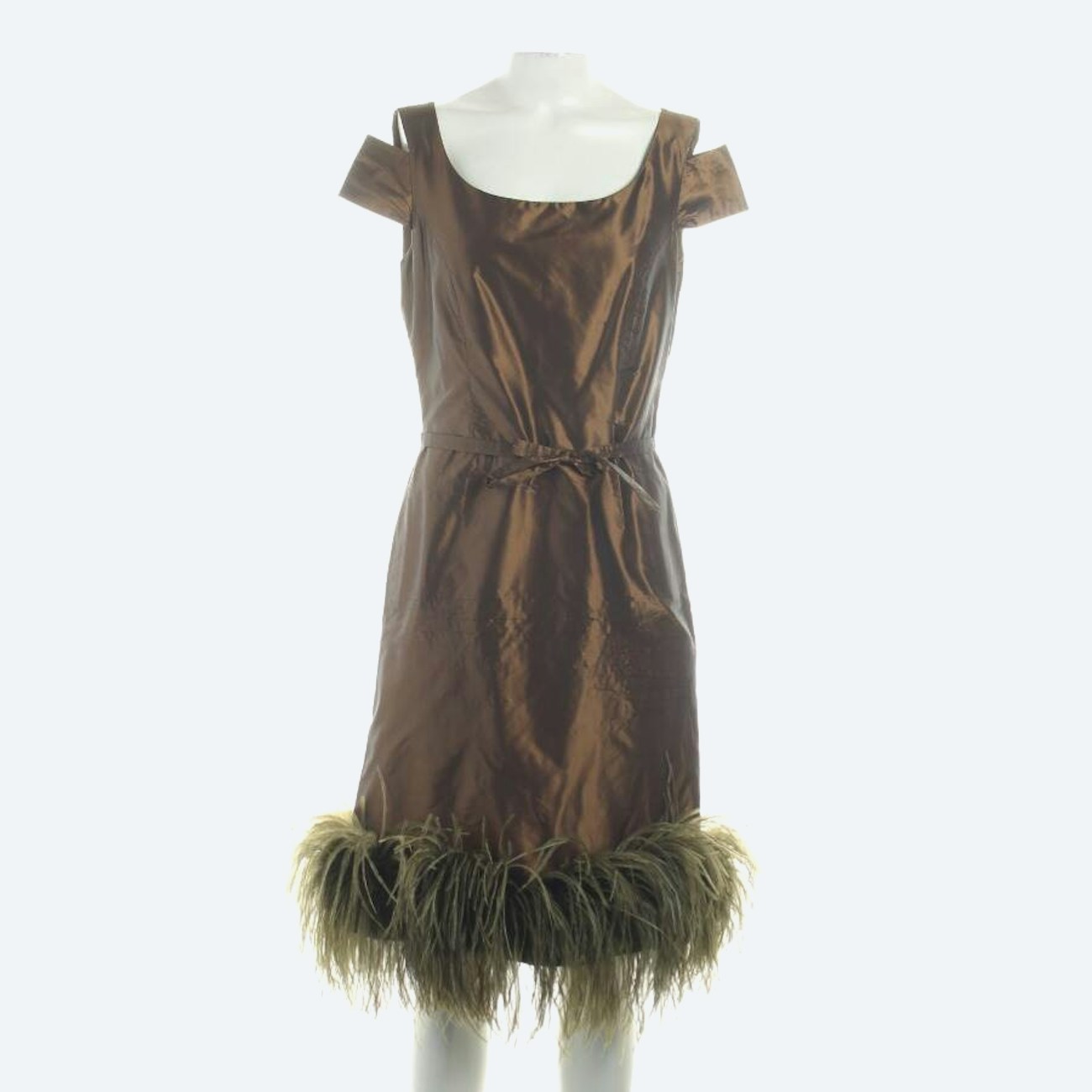 Image 1 of Silk Dress 36 Brown in color Brown | Vite EnVogue