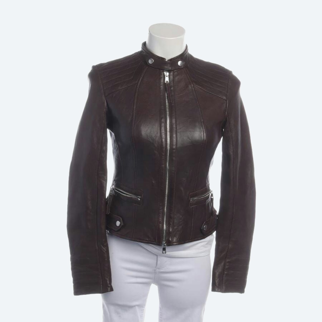Image 1 of LeatherJacket 34 Brown in color Brown | Vite EnVogue