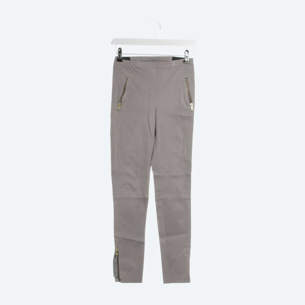 Image 1 of Leather Pants 34 Light Gray in color Gray | Vite EnVogue