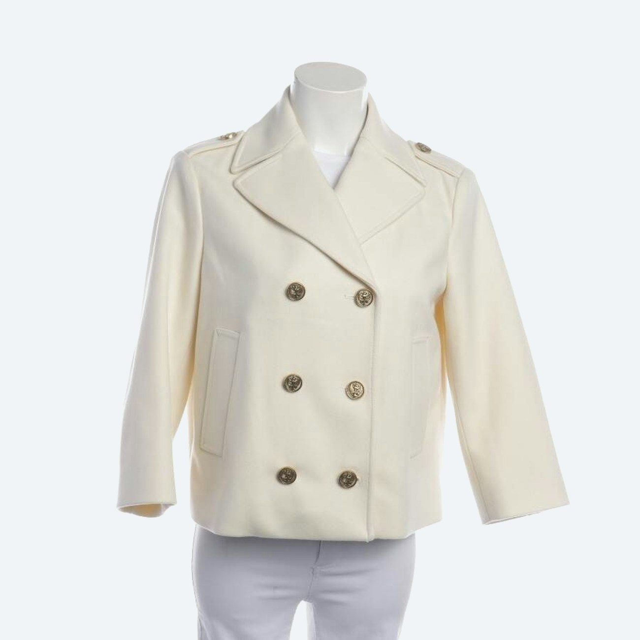Image 1 of Between-seasons Jacket 38 Cream in color White | Vite EnVogue