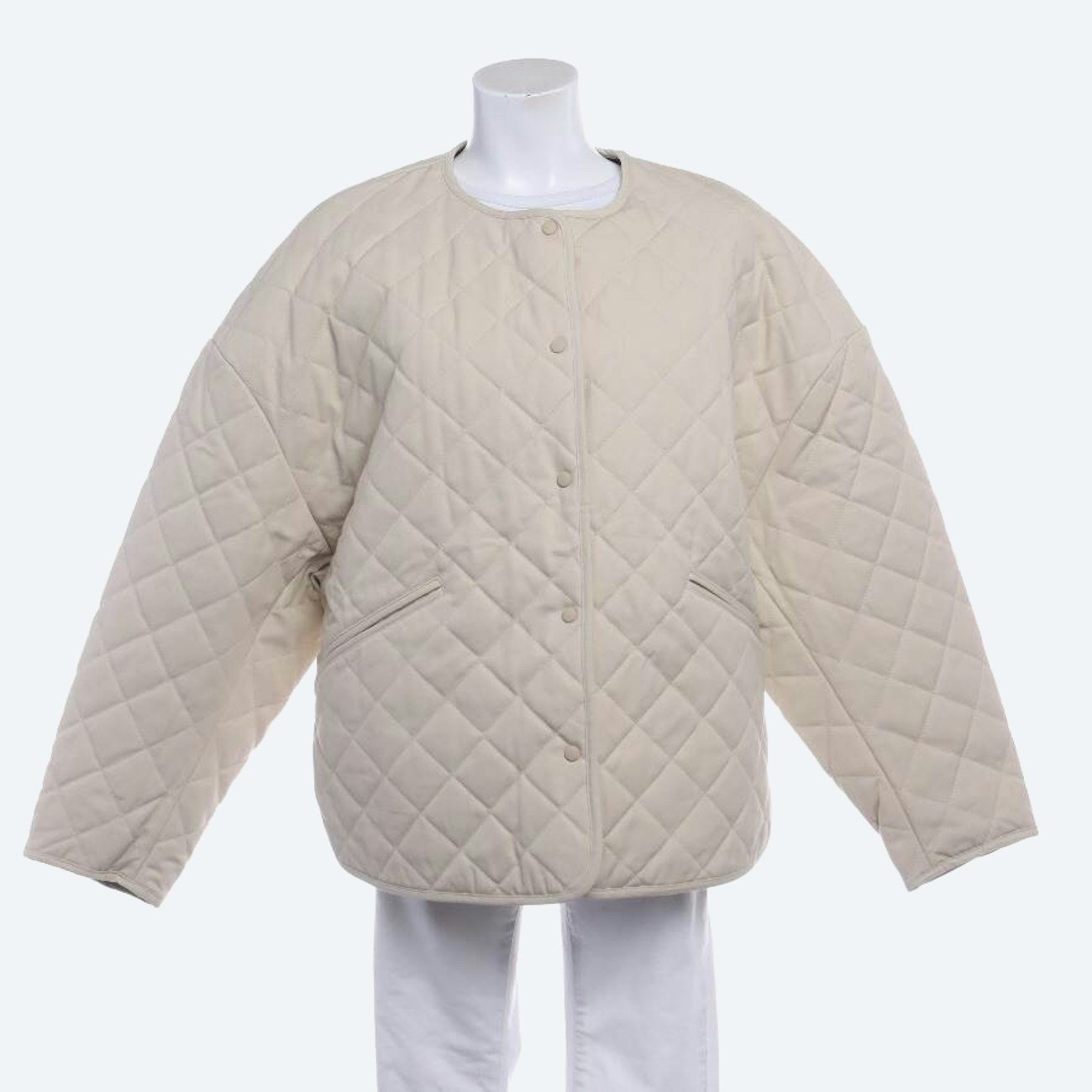 Image 1 of Quilted Jacket L Beige in color White | Vite EnVogue