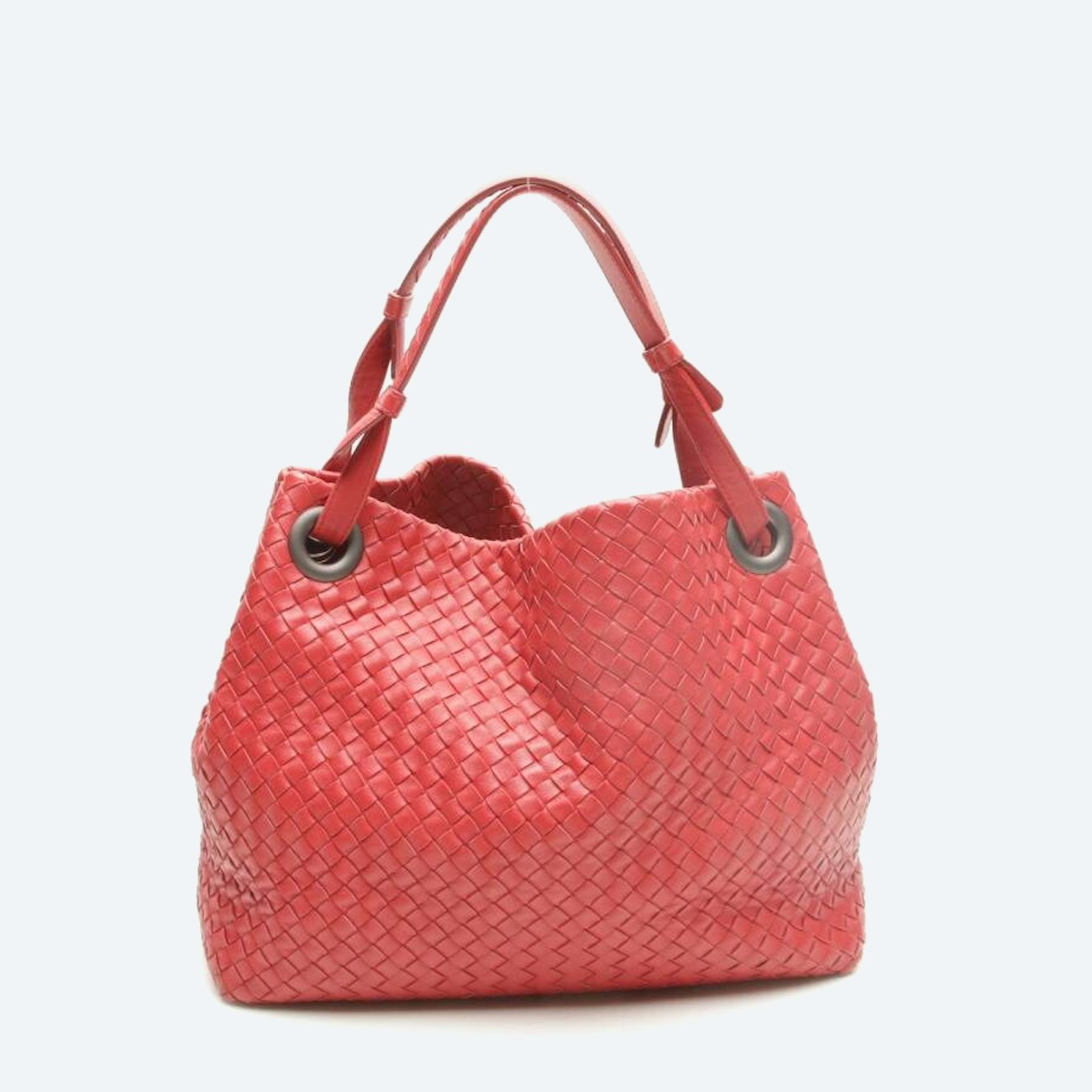 Image 1 of Intrecciato Nappa Veneta Shoulder Bag Red in color Red | Vite EnVogue