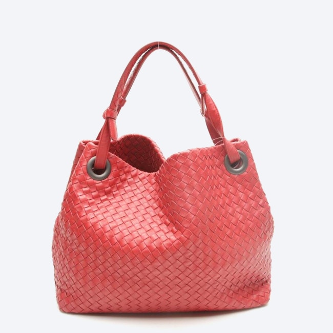 Image 2 of Intrecciato Nappa Veneta Shoulder Bag Red in color Red | Vite EnVogue