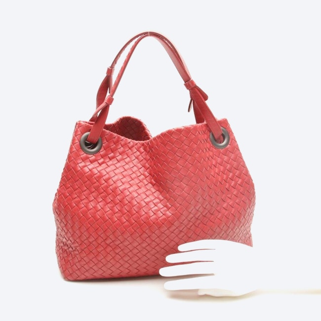 Image 4 of Intrecciato Nappa Veneta Shoulder Bag Red in color Red | Vite EnVogue