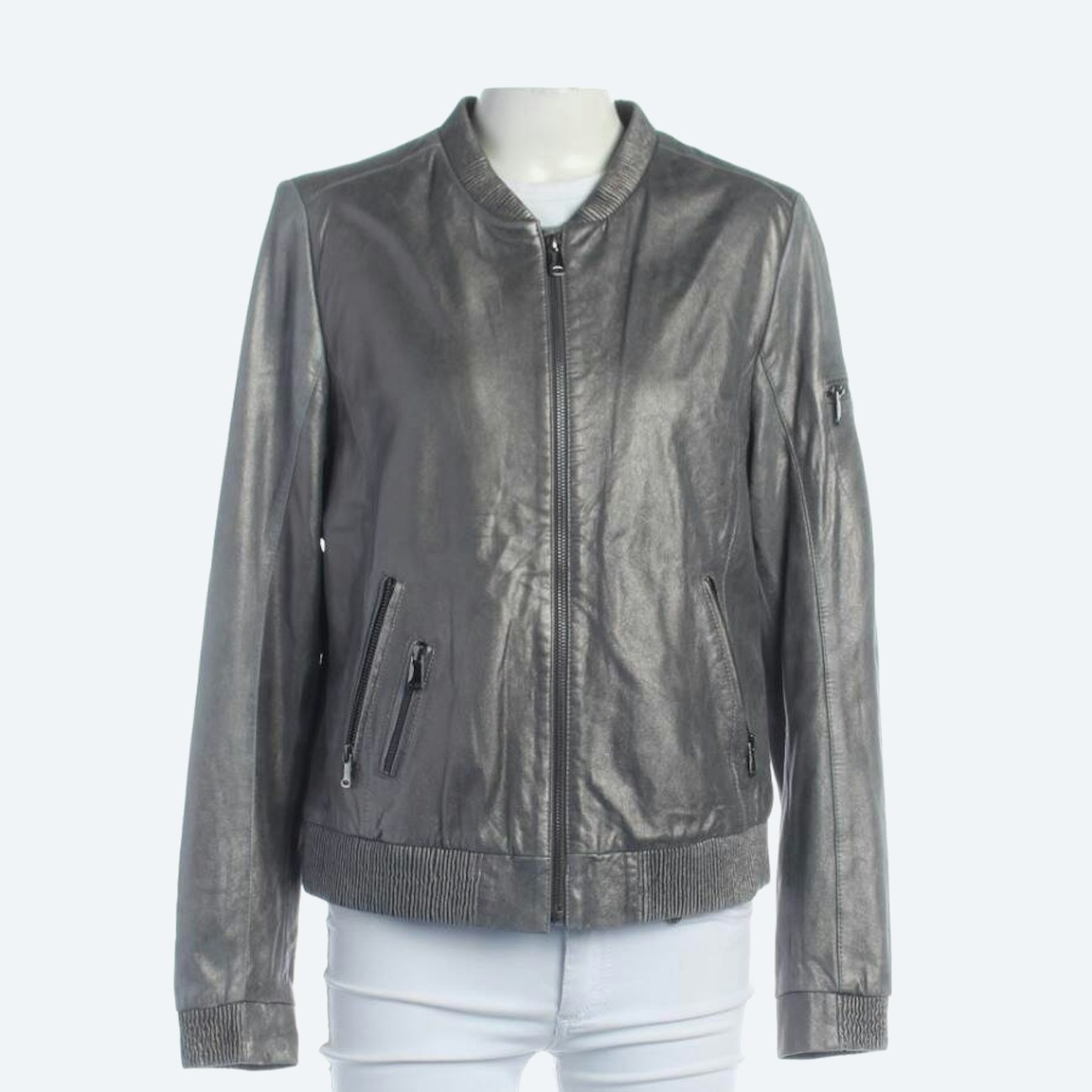 Image 1 of LeatherJacket 40 Gray in color Gray | Vite EnVogue