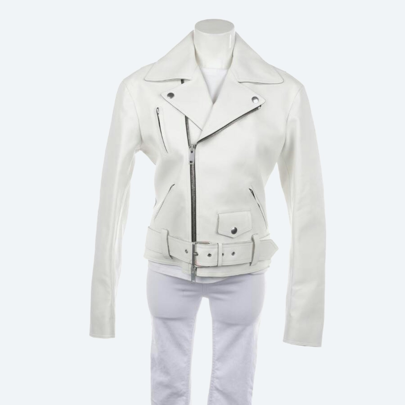 Image 1 of LeatherJacket 40 White in color White | Vite EnVogue
