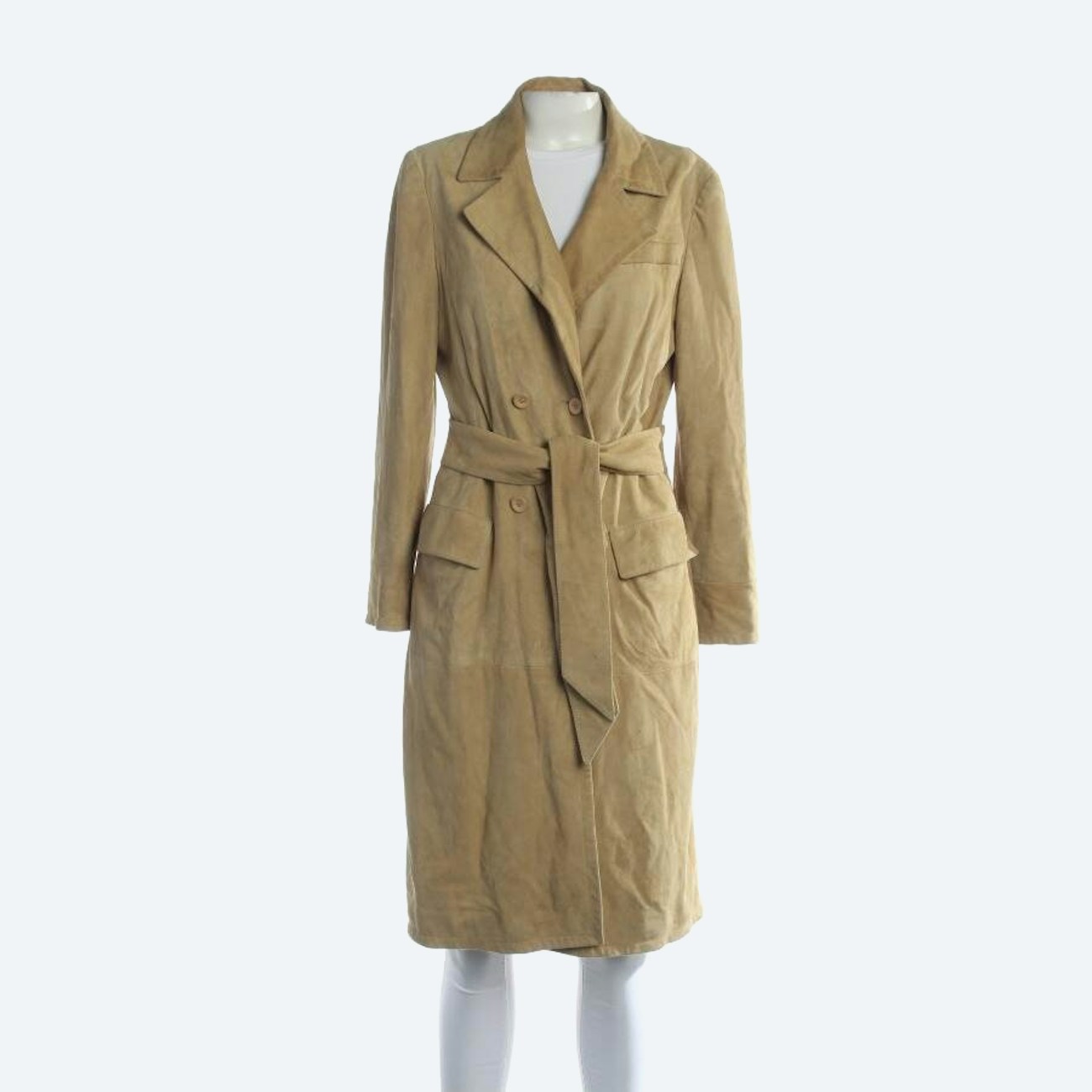Image 1 of Leather Coat 38 Beige in color White | Vite EnVogue