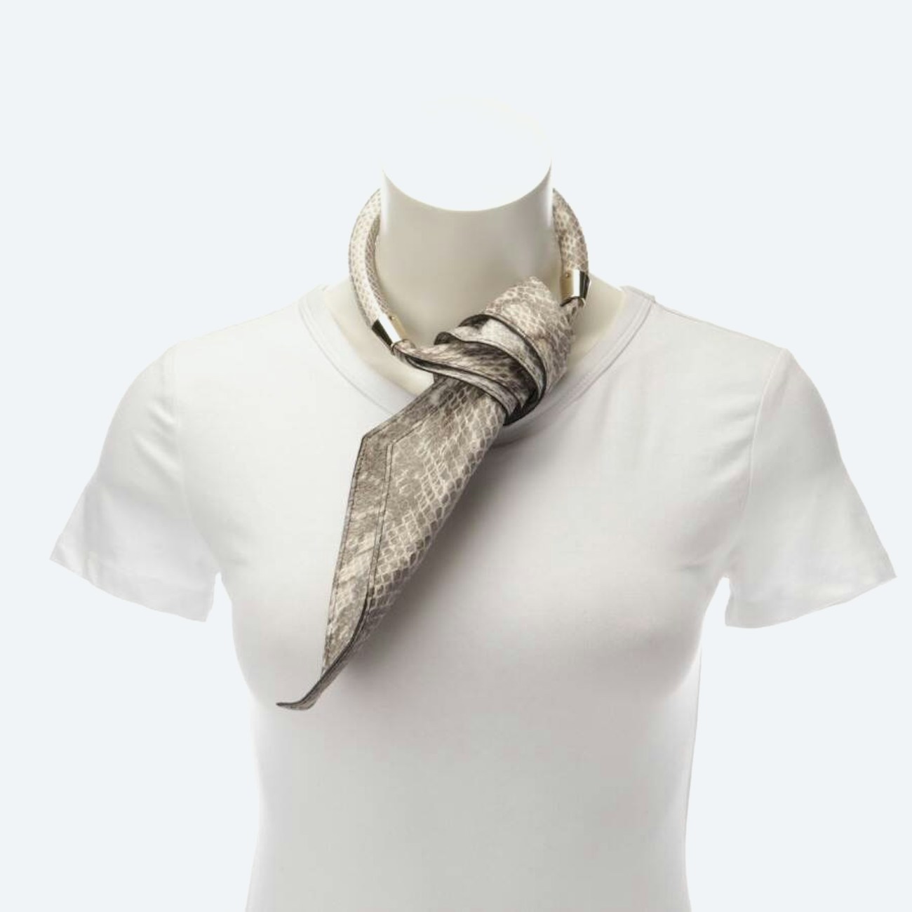 Image 1 of Leather Collar Beige in color White | Vite EnVogue