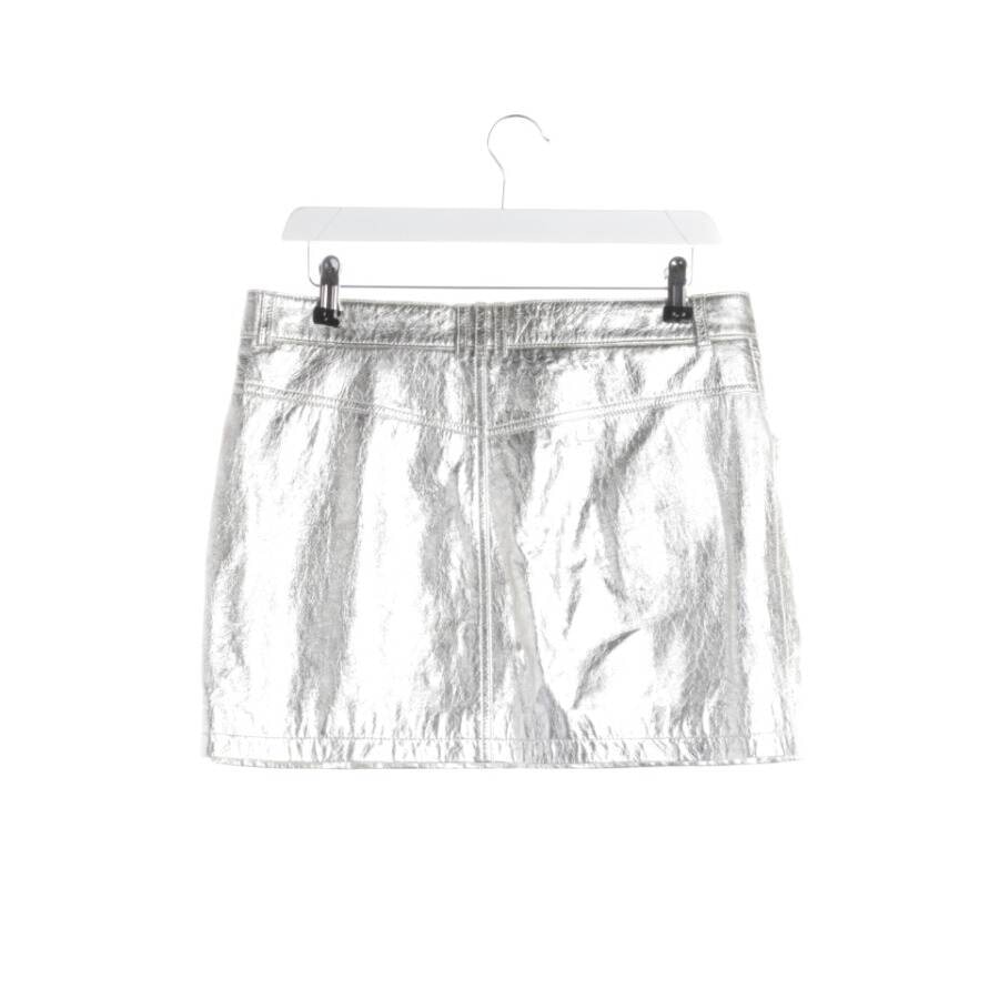 Image 2 of Leather Skirt L Silver in color Metallic | Vite EnVogue