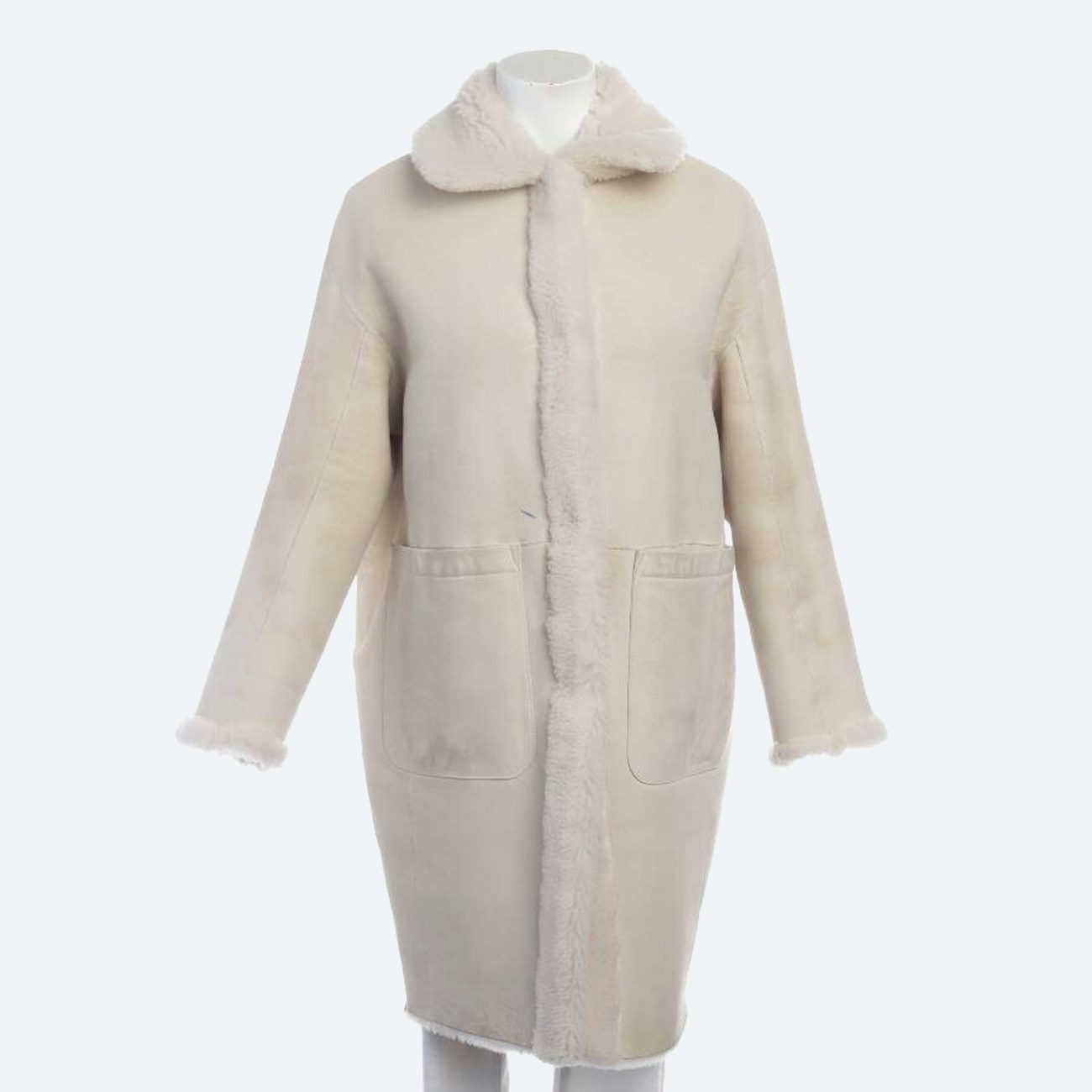 Image 1 of Leather Coat L White in color White | Vite EnVogue