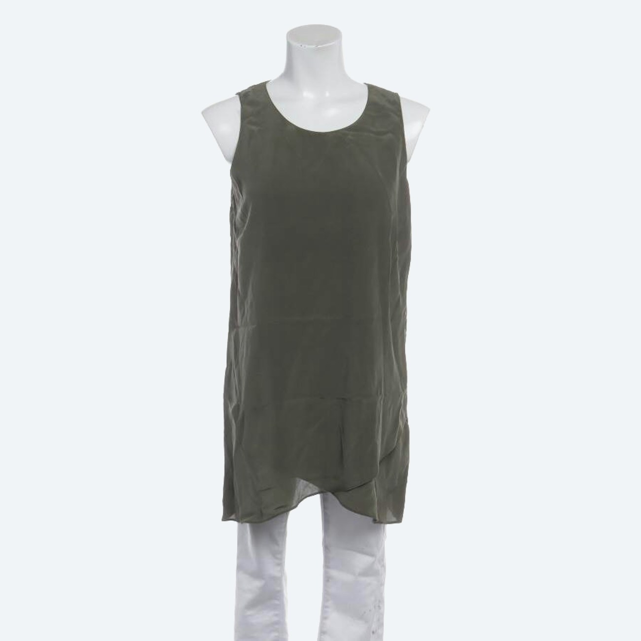 Image 1 of Silk Top 38 Olive Green in color Green | Vite EnVogue