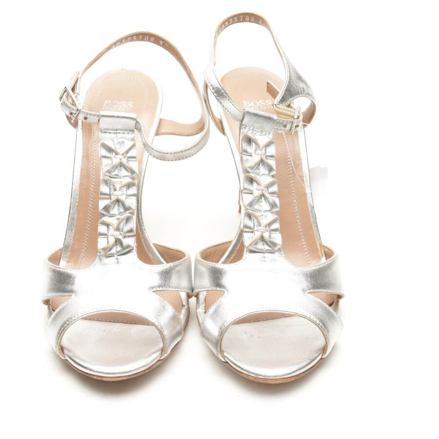 Image 2 of Heeled Sandals EUR 37 Silver in color Metallic | Vite EnVogue