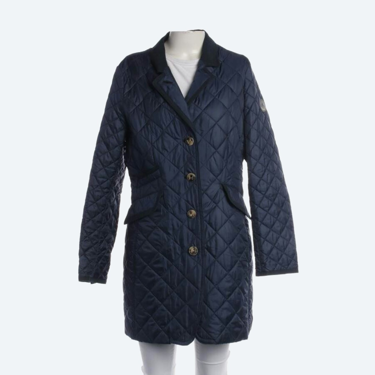 Image 1 of Quilted Coat 40 Navy in color Blue | Vite EnVogue