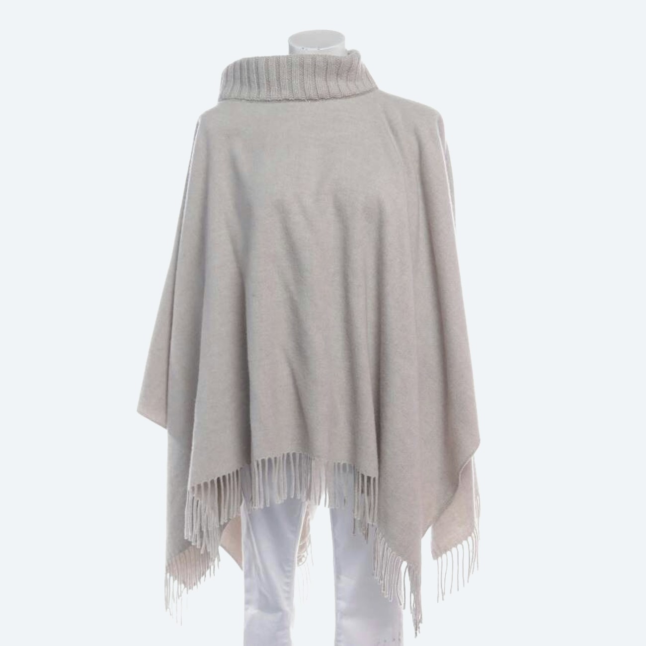 Image 1 of Poncho One Size Light Gray in color Gray | Vite EnVogue