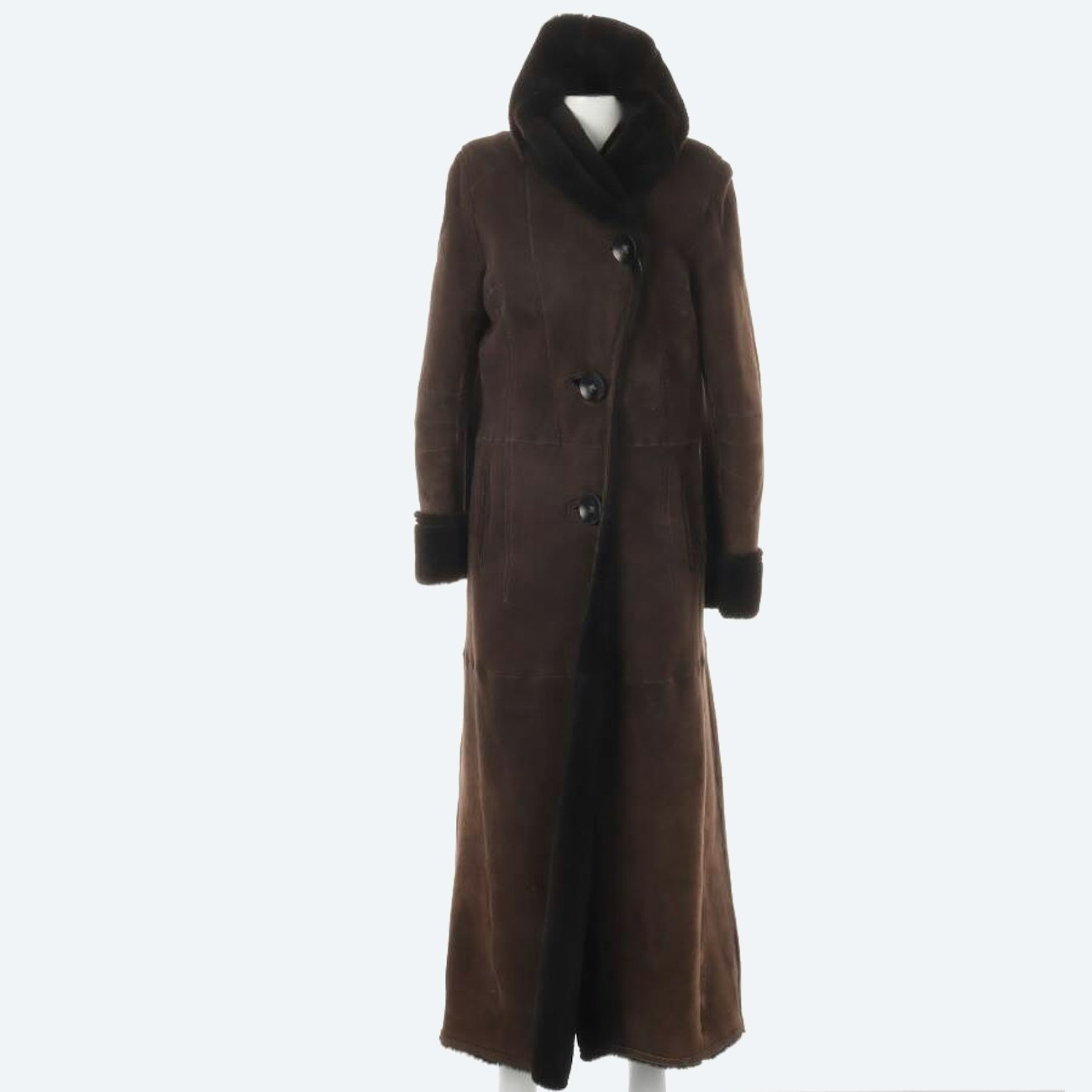 Image 1 of Leather Coat 38 Dark brown in color Brown | Vite EnVogue