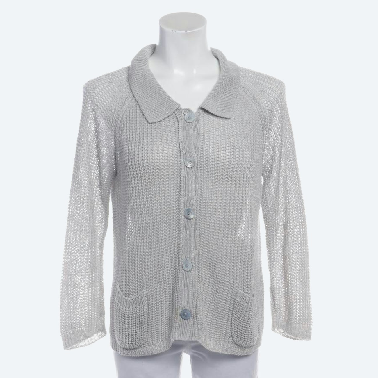 Image 1 of Linen Cardigan S Light Gray in color Gray | Vite EnVogue