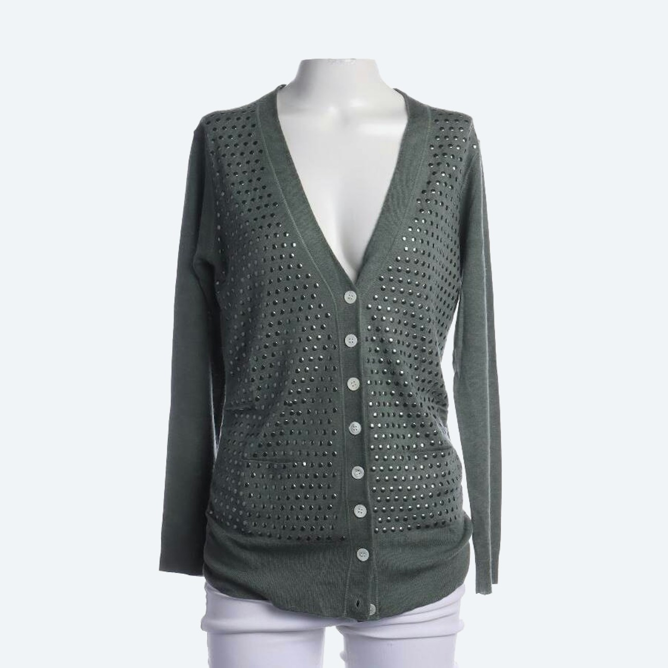 Image 1 of Cashmere Cardigan L Green in color Green | Vite EnVogue