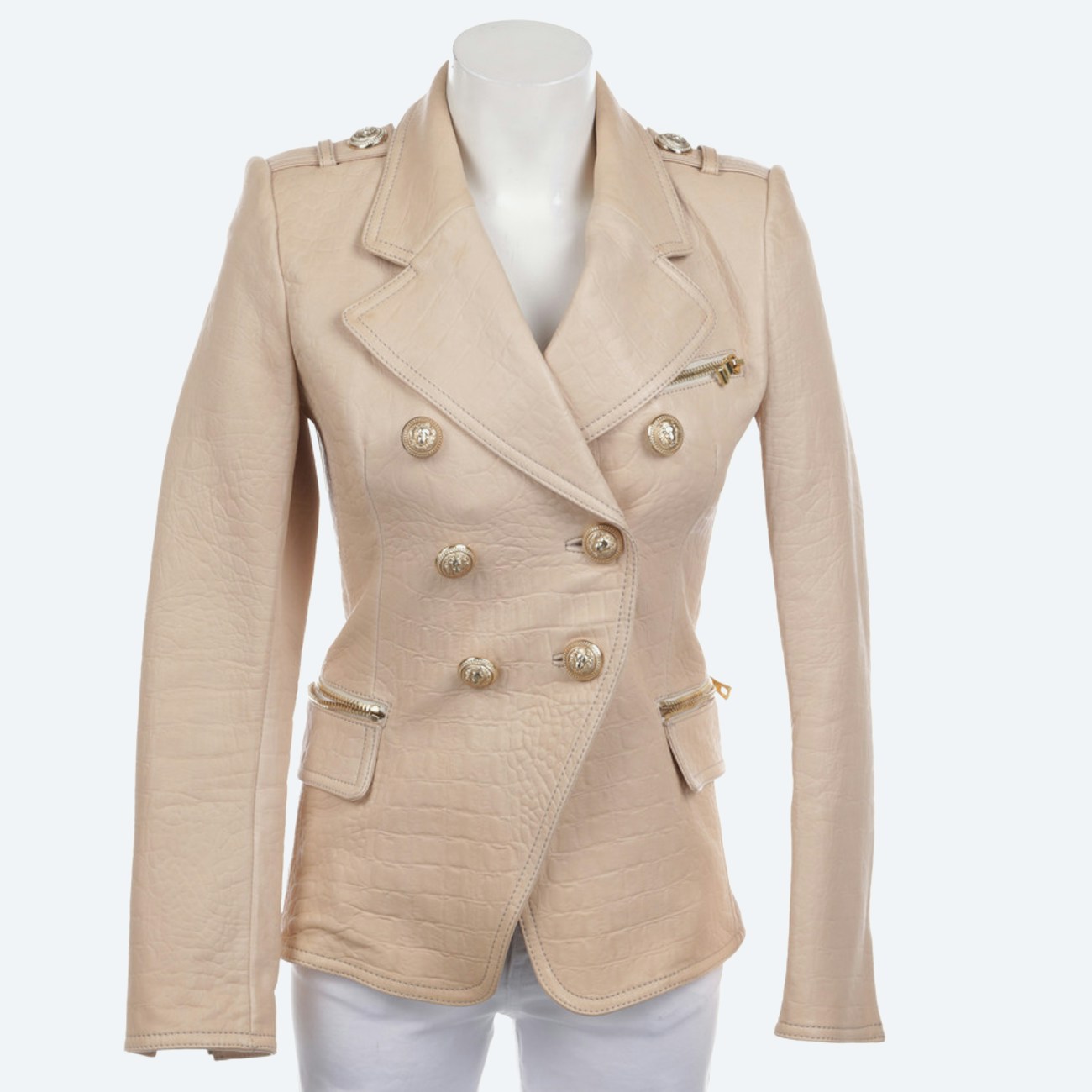 Image 1 of LeatherJacket 34 Peach in color Yellow | Vite EnVogue