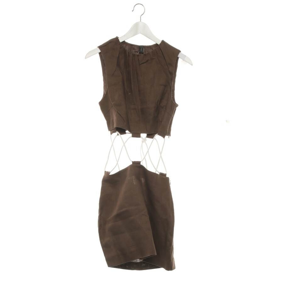 Image 1 of Linen Dress XS Dark Brown in color Brown | Vite EnVogue