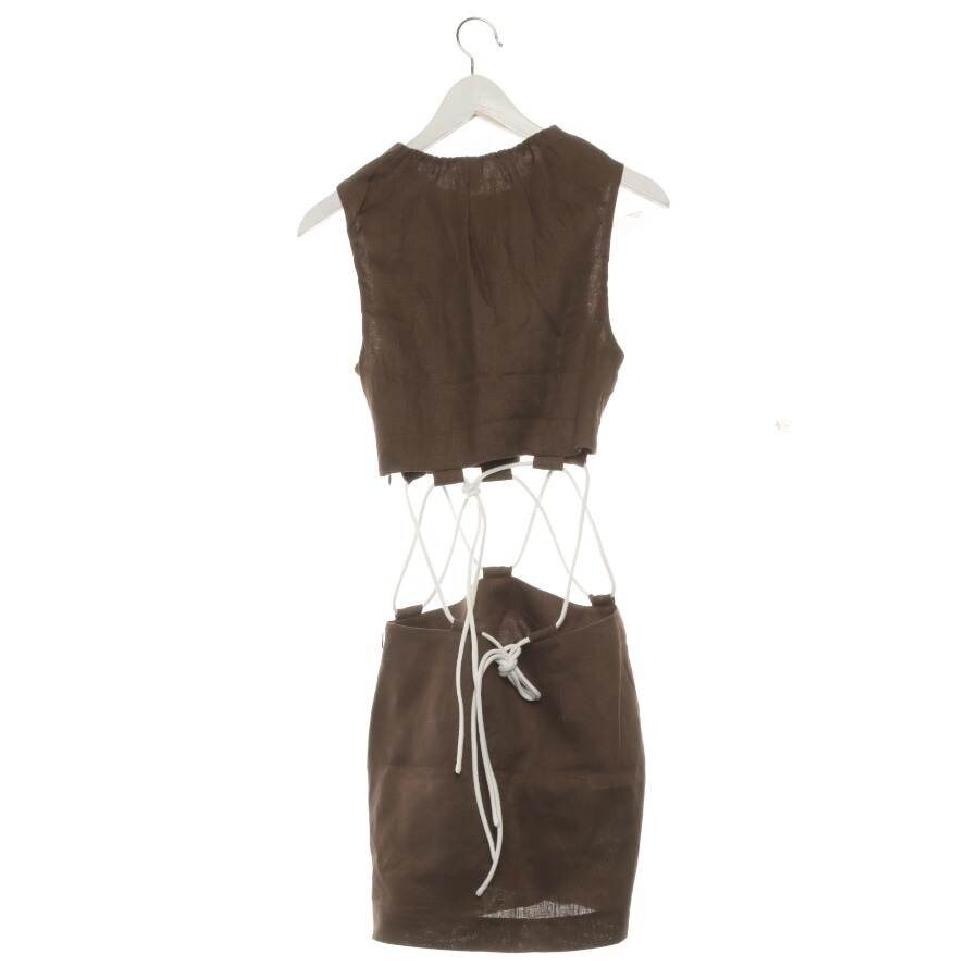 Image 2 of Linen Dress XS Dark Brown in color Brown | Vite EnVogue