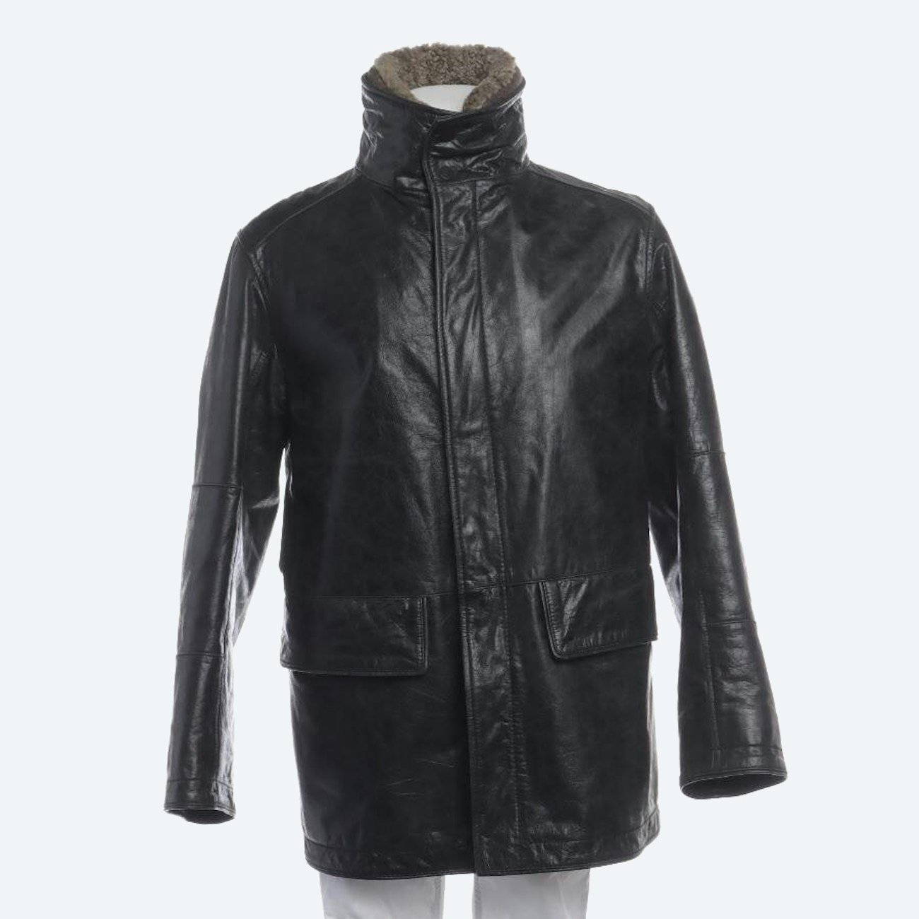 Image 1 of Leather Jacket 48 Dark Gray in color Gray | Vite EnVogue