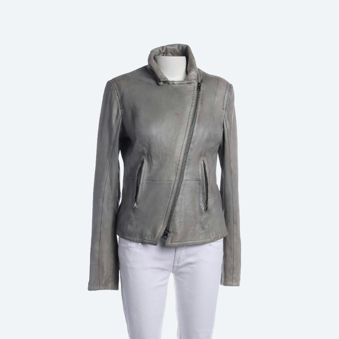 Image 1 of LeatherJacket 42 Light Gray in color Gray | Vite EnVogue