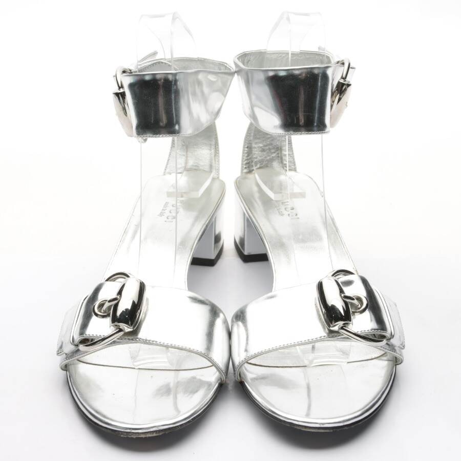 Image 2 of Heeled Sandals EUR 37.5 Silver in color Metallic | Vite EnVogue