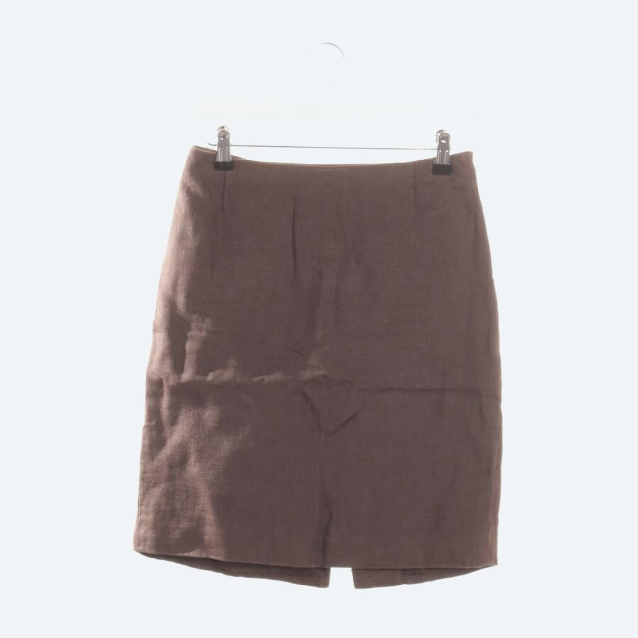Image 1 of Linen Skirt 32 Dark Brown in color Brown | Vite EnVogue