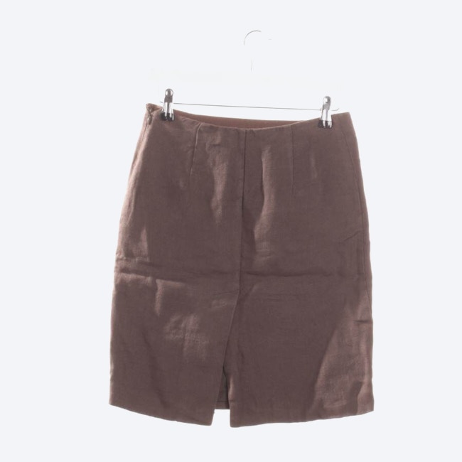 Image 2 of Linen Skirt 32 Dark Brown in color Brown | Vite EnVogue