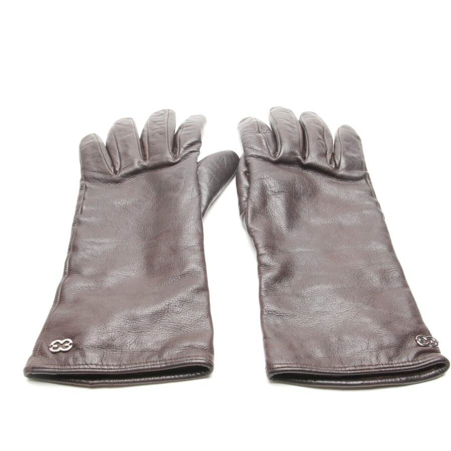 Image 1 of Leather Gloves Dark Brown in color Brown | Vite EnVogue