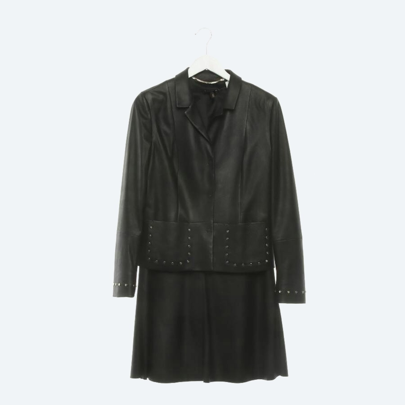 Image 1 of Leather Skirt Suit 36 Black in color Black | Vite EnVogue