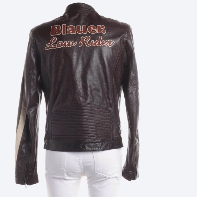 Image 2 of Leather Jacket L Dark Brown in color Brown | Vite EnVogue