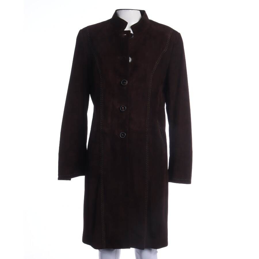 Image 1 of Leather Coat 40 Dark Brown in color Brown | Vite EnVogue