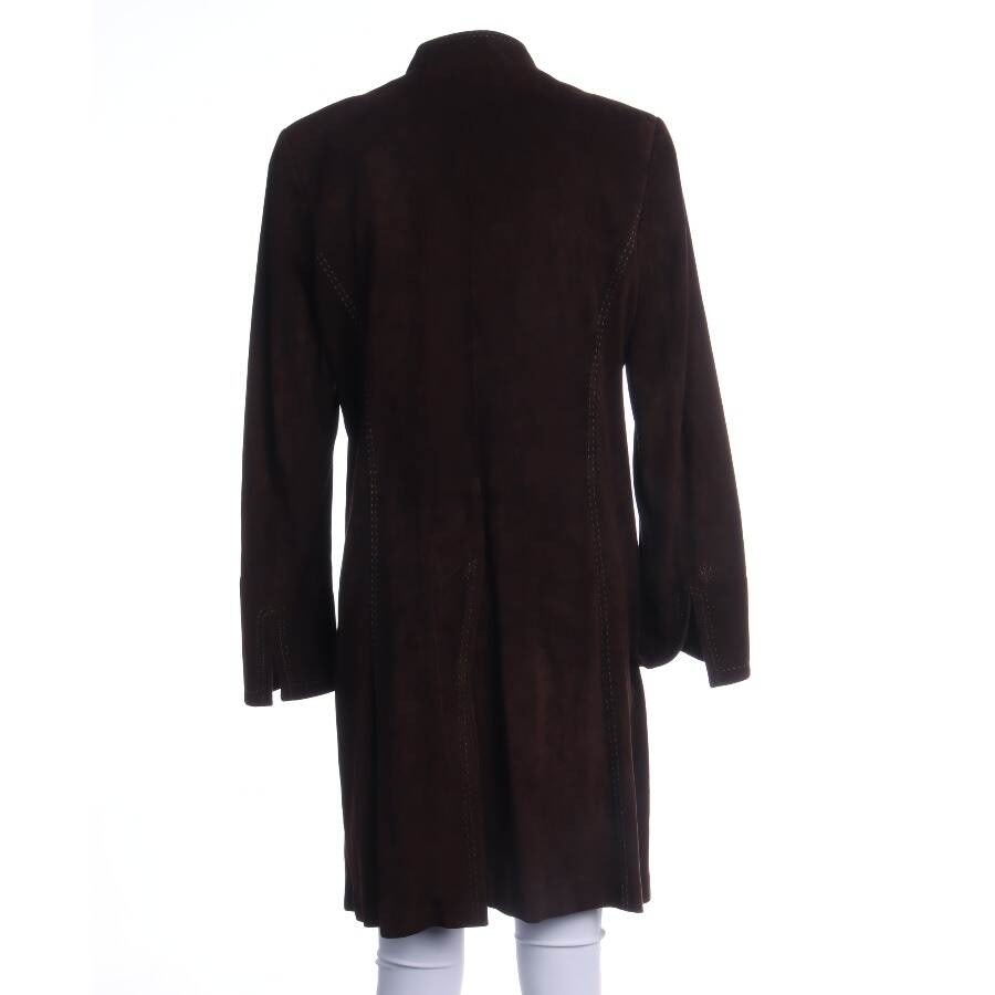 Image 2 of Leather Coat 40 Dark Brown in color Brown | Vite EnVogue