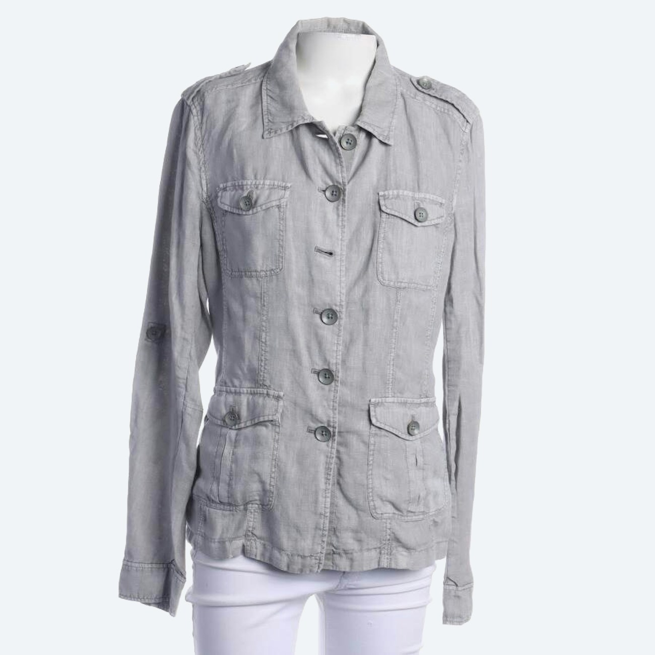 Image 1 of Linen Jacket 38 Light Gray in color Gray | Vite EnVogue