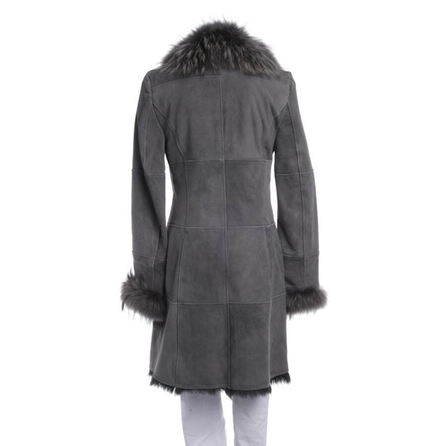 Leather Coat 38 Gray | Vite EnVogue