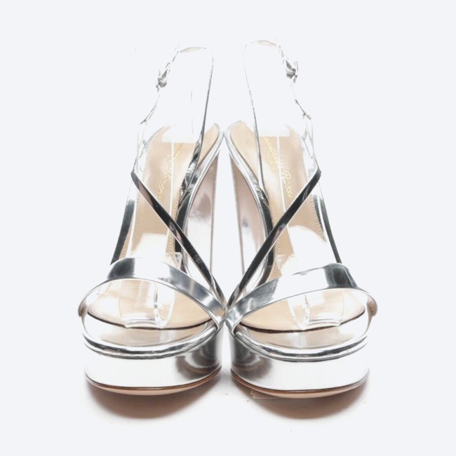 Image 2 of Heeled Sandals EUR 36 Silver in color Metallic | Vite EnVogue