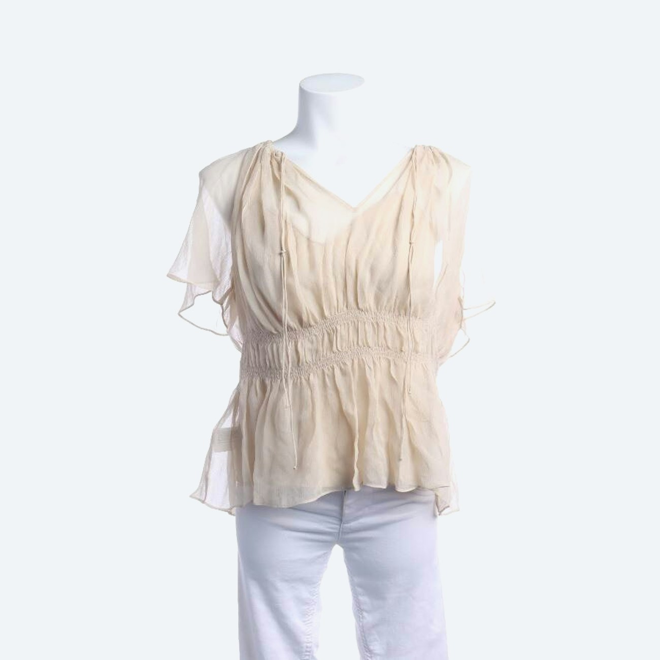 Image 1 of Silk Blouse 30 Beige in color White | Vite EnVogue