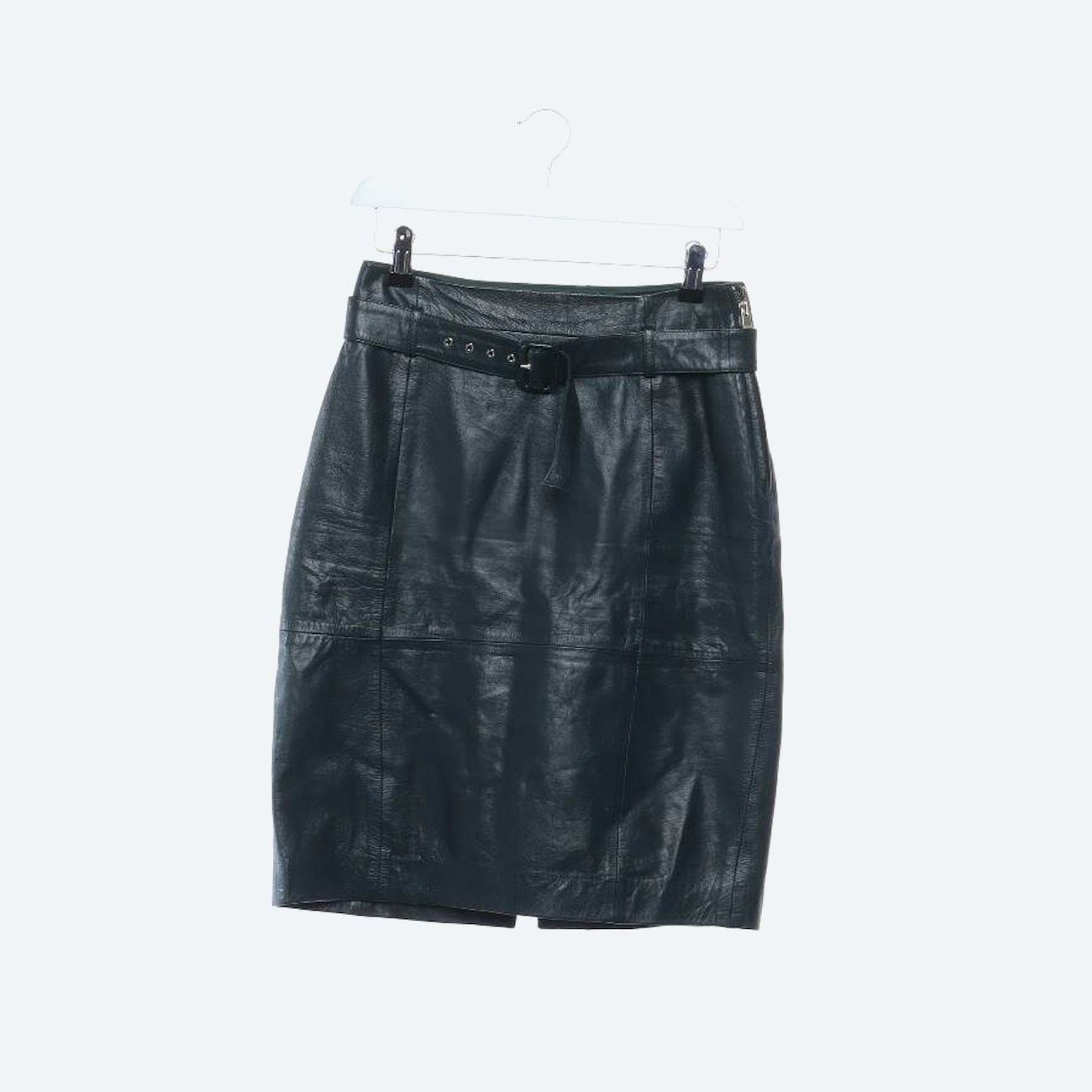 Image 1 of Leather Skirt 34 Dark Green in color Green | Vite EnVogue