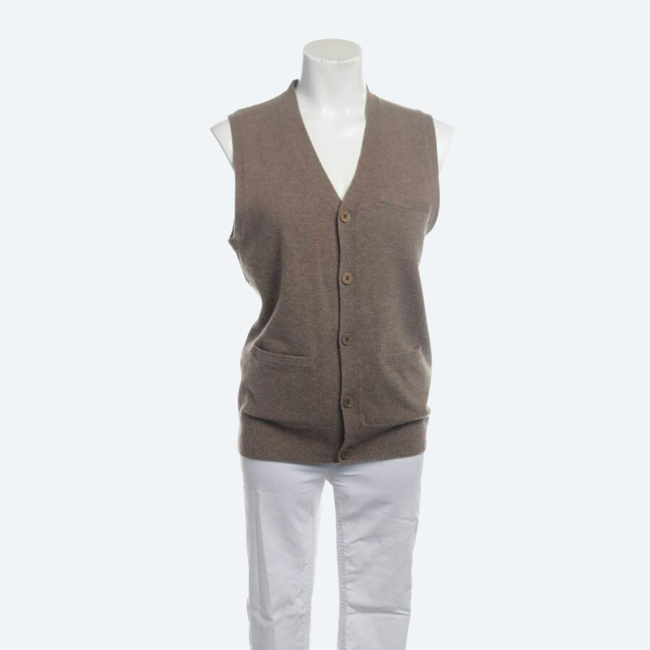 Image 1 of Wool Vest S Light Brown in color Brown | Vite EnVogue
