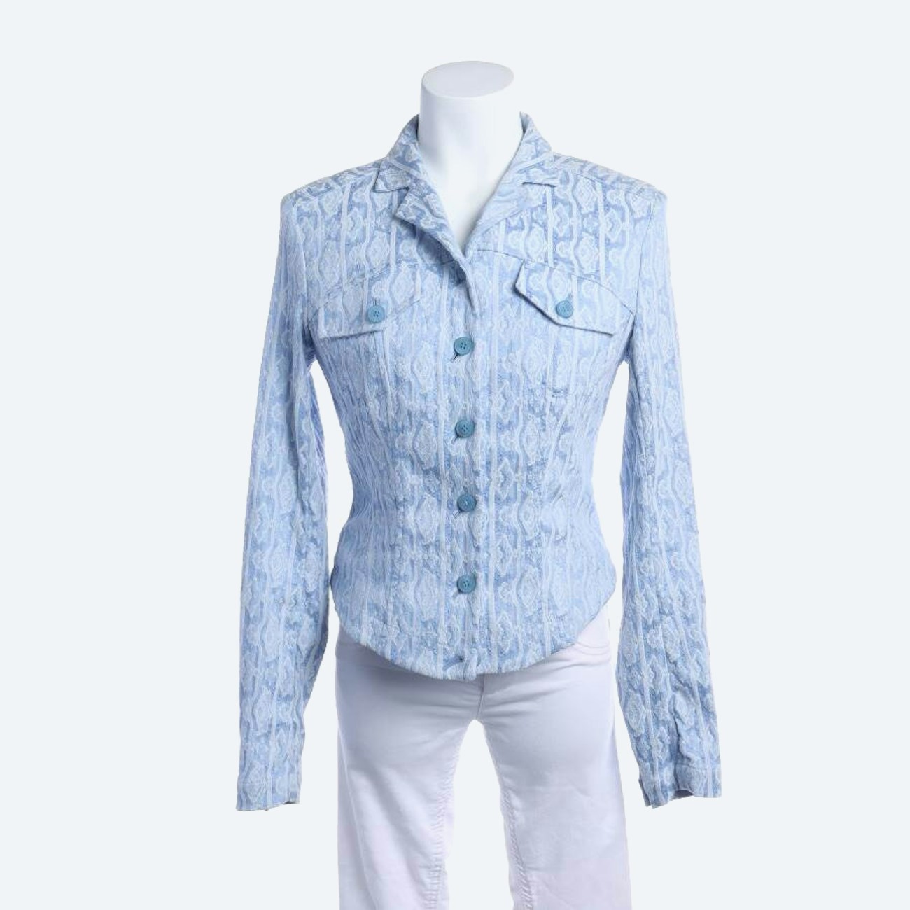 Image 1 of Linen Jacket 38 Blue in color Blue | Vite EnVogue