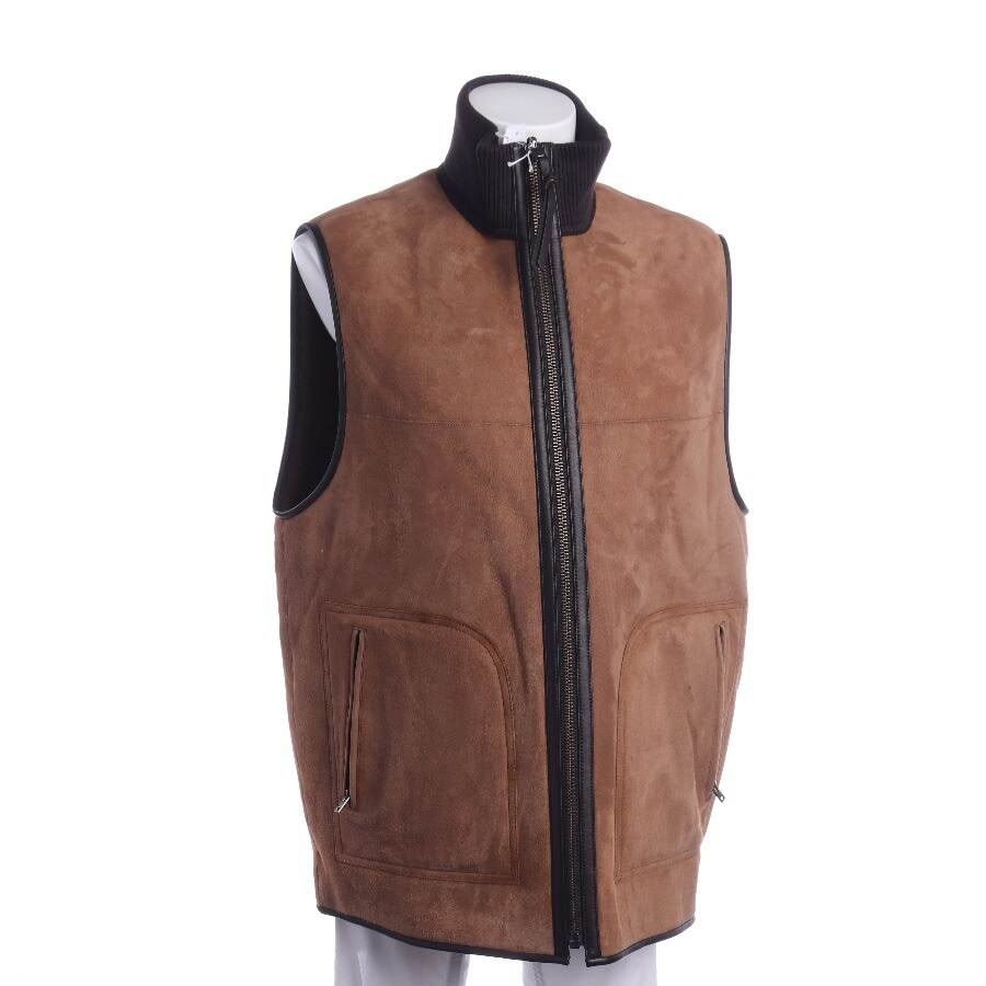 Image 1 of Leather Vest L Brown in color Brown | Vite EnVogue