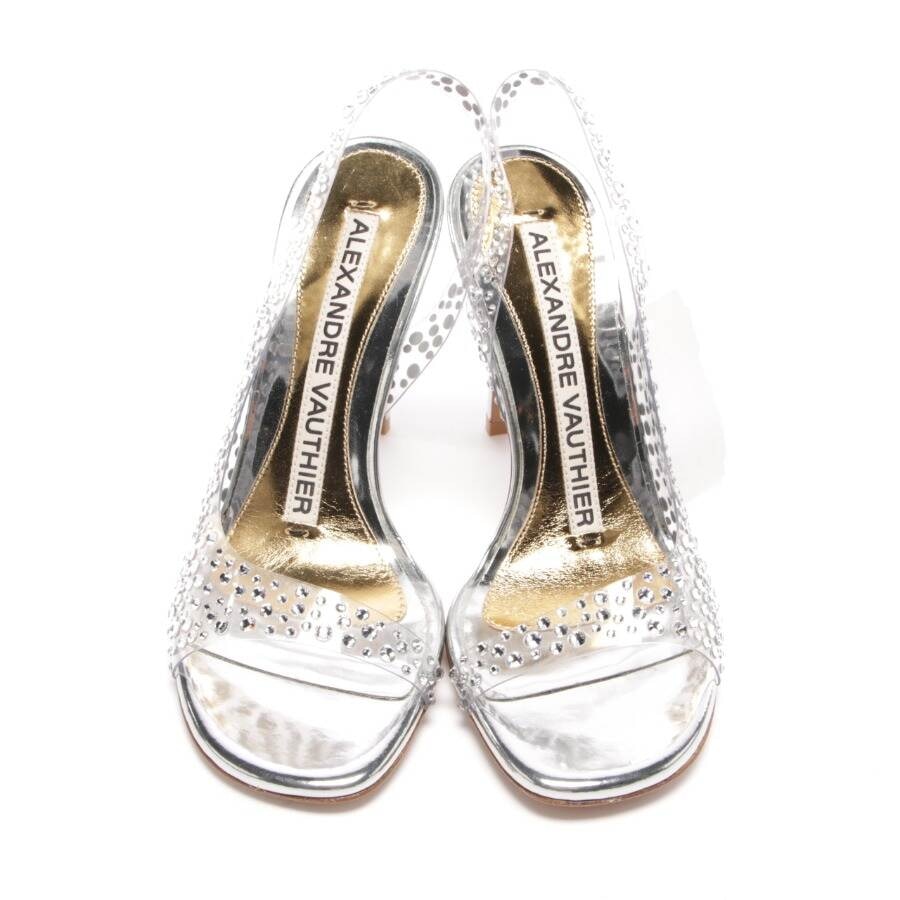 Image 2 of Heeled Sandals EUR 35 Silver in color Metallic | Vite EnVogue