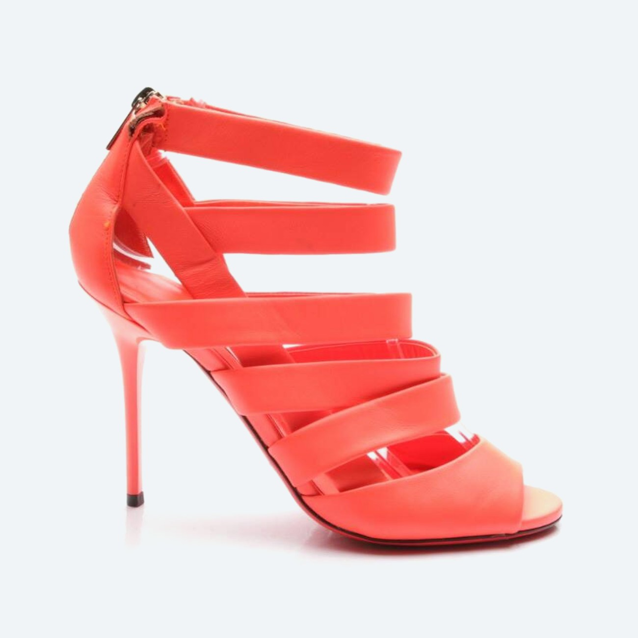 Image 1 of Heeled Sandals EUR 37 Neon Orange in color Neon | Vite EnVogue